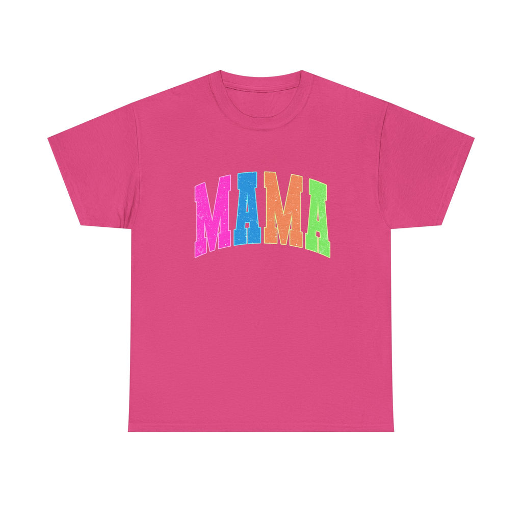 Mama Colorblock Tee — Bright Rainbow "MAMA"
