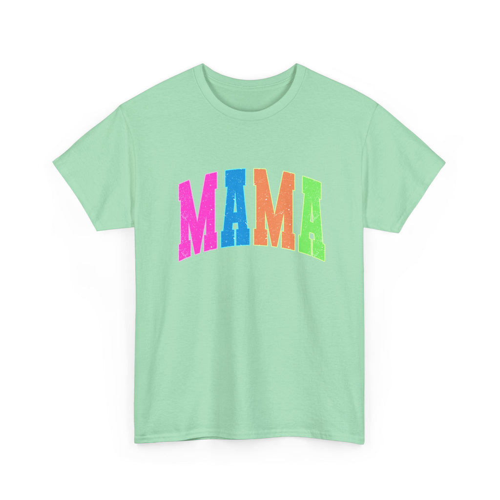 Mama Colorblock Tee — Bright Rainbow "MAMA"