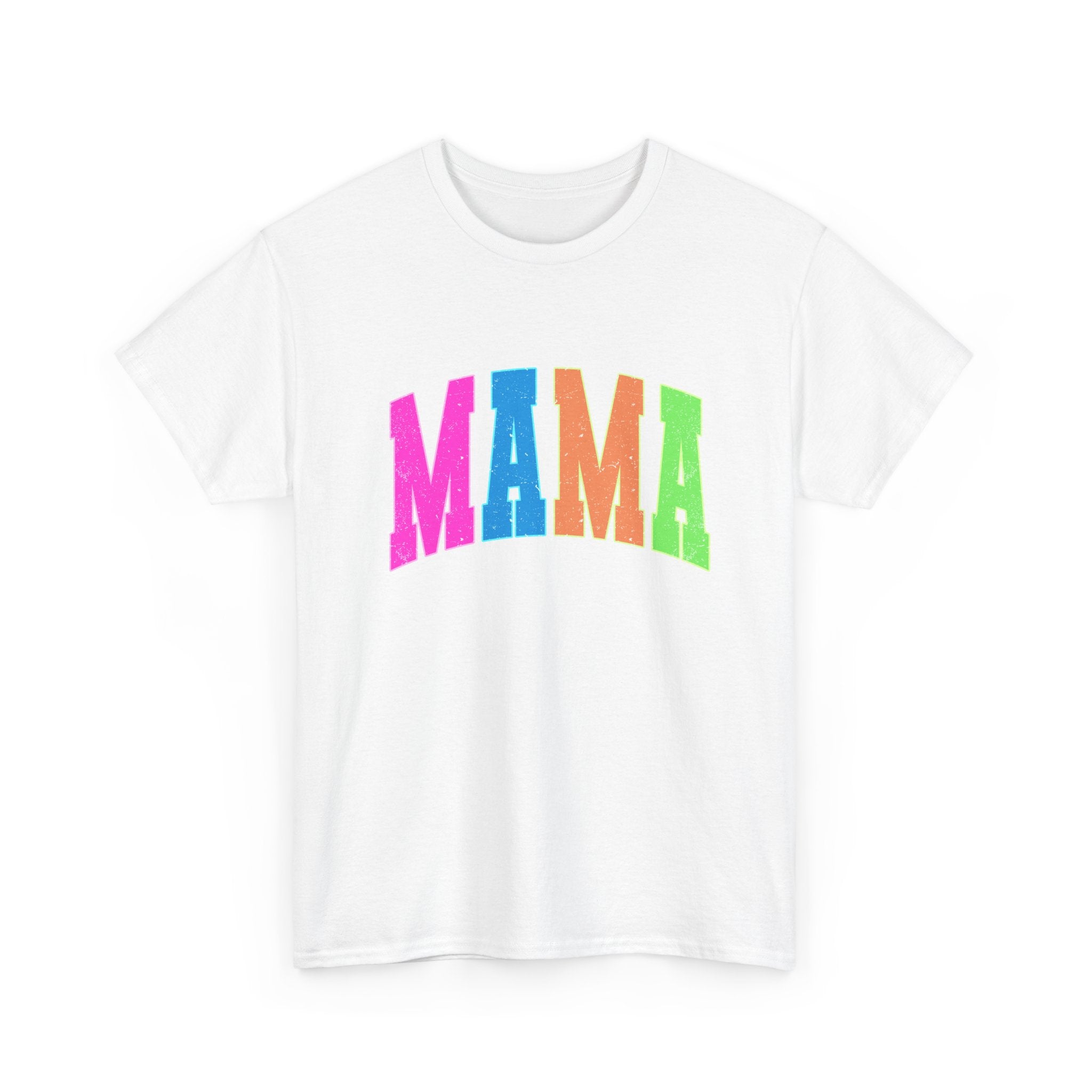 Mama Colorblock Tee — Bright Rainbow "MAMA"