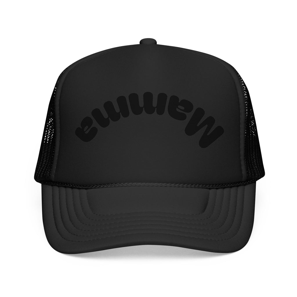 Mama Trucker Hat — Curved Script Foam Mesh Cap