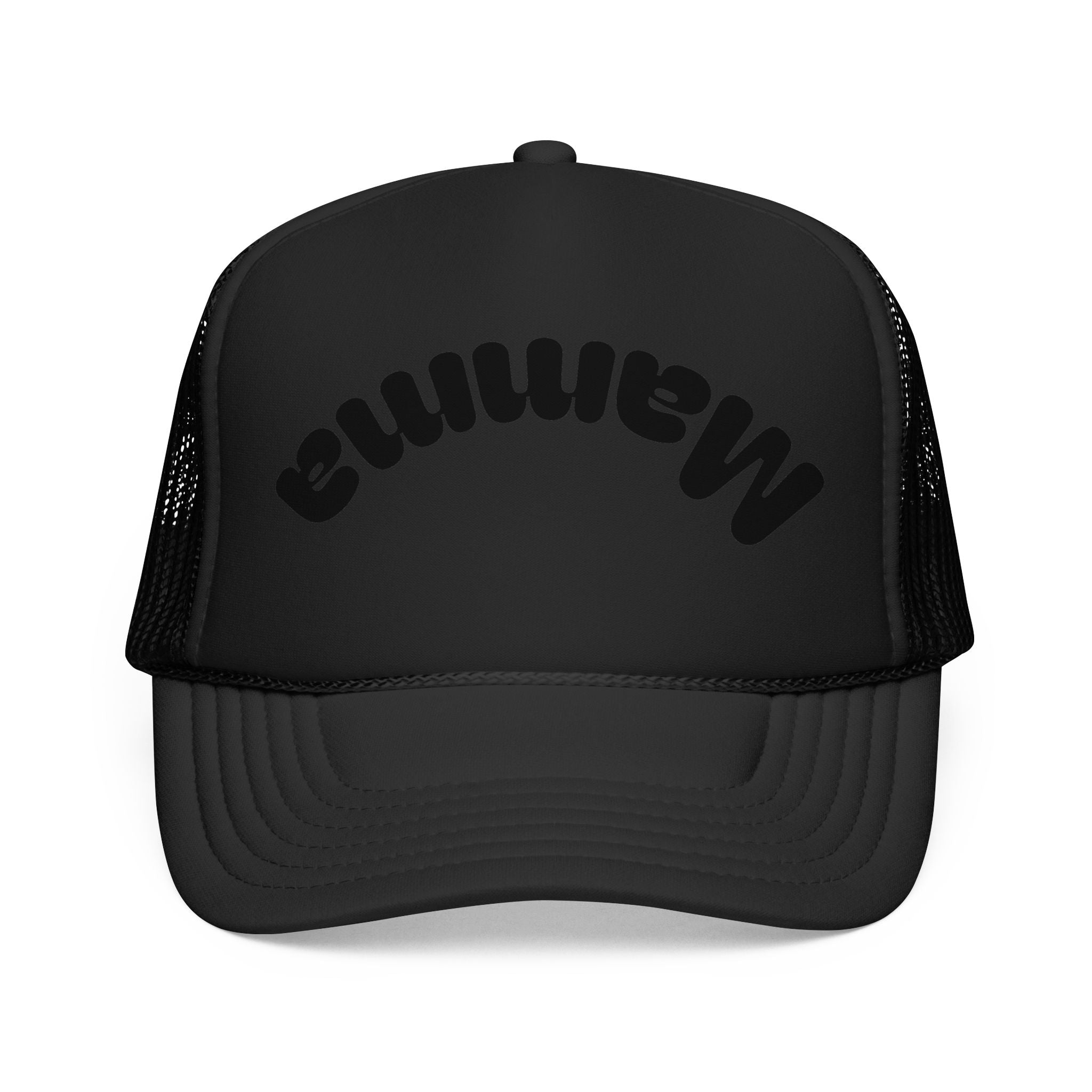 Mama Trucker Hat — Curved Script Foam Mesh Cap