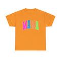 Mama Colorblock Tee — Bright Rainbow "MAMA"