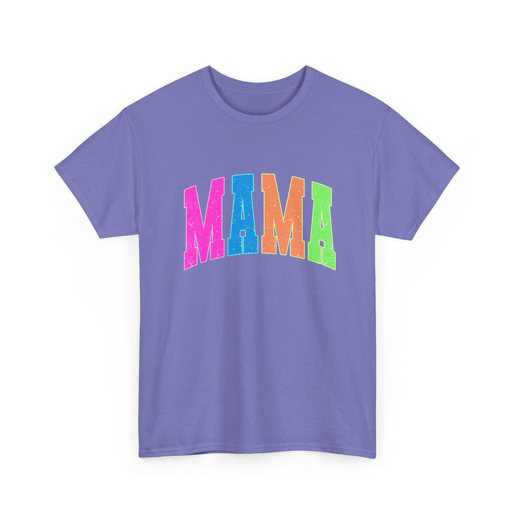 Mama Colorblock Tee — Bright Rainbow "MAMA"