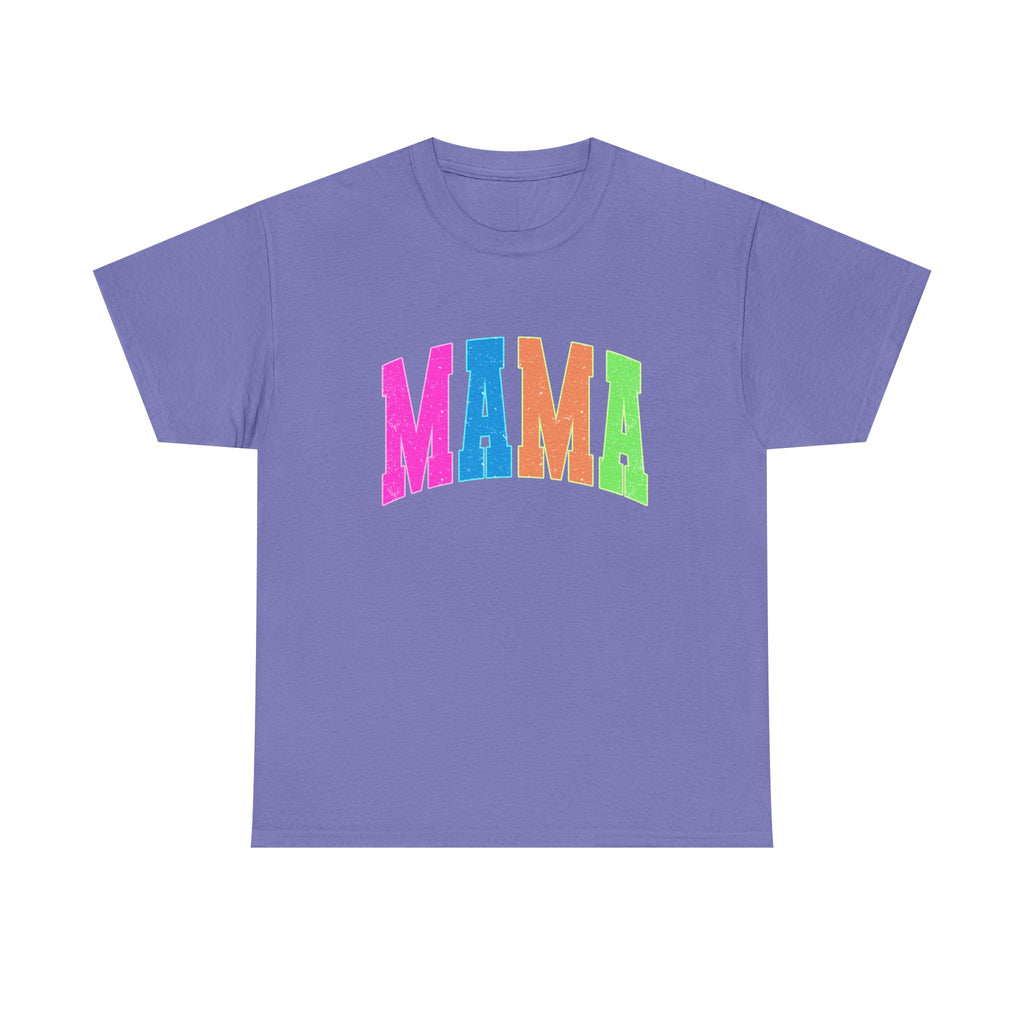 Mama Colorblock Tee — Bright Rainbow "MAMA"