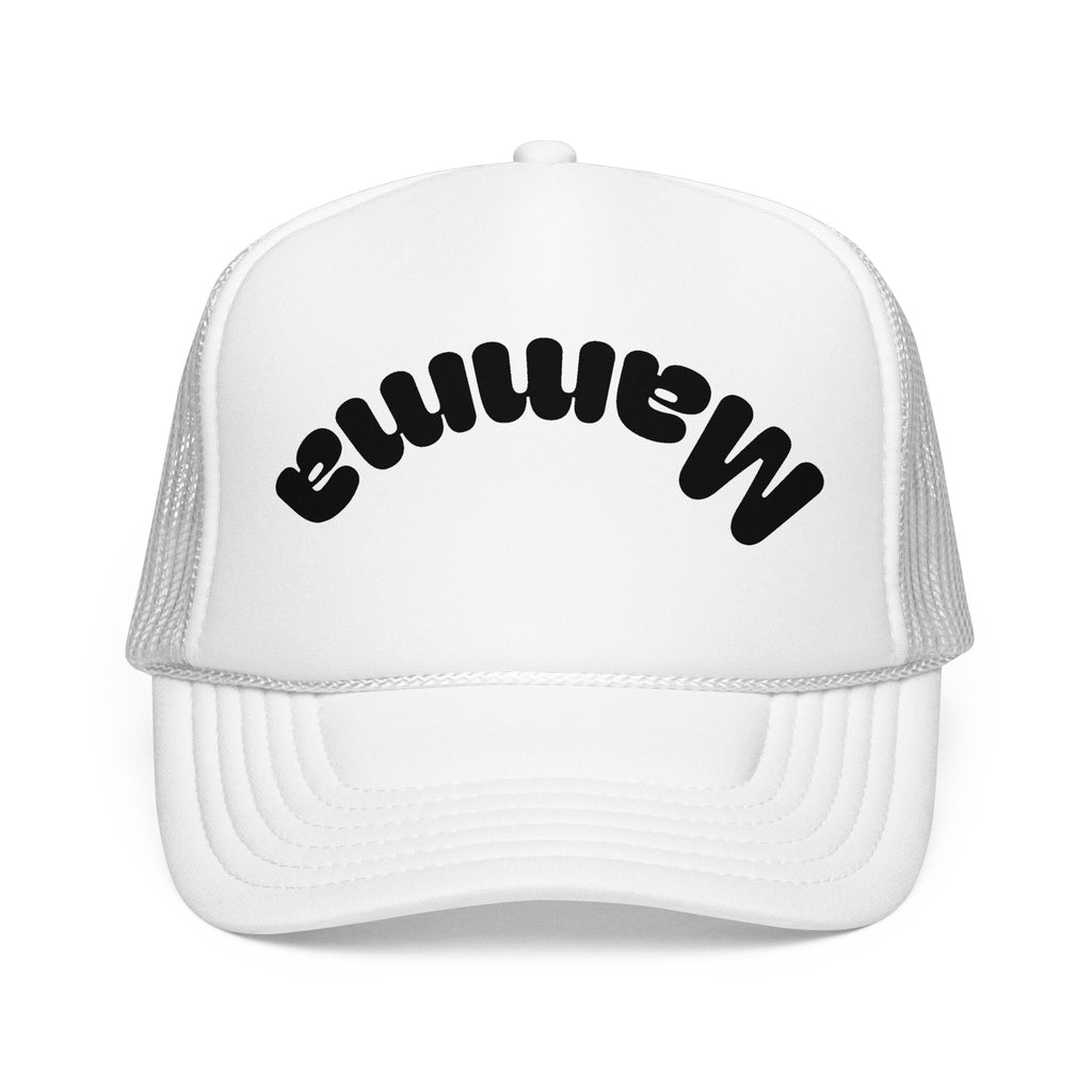 Mama Trucker Hat — Curved Script Foam Mesh Cap