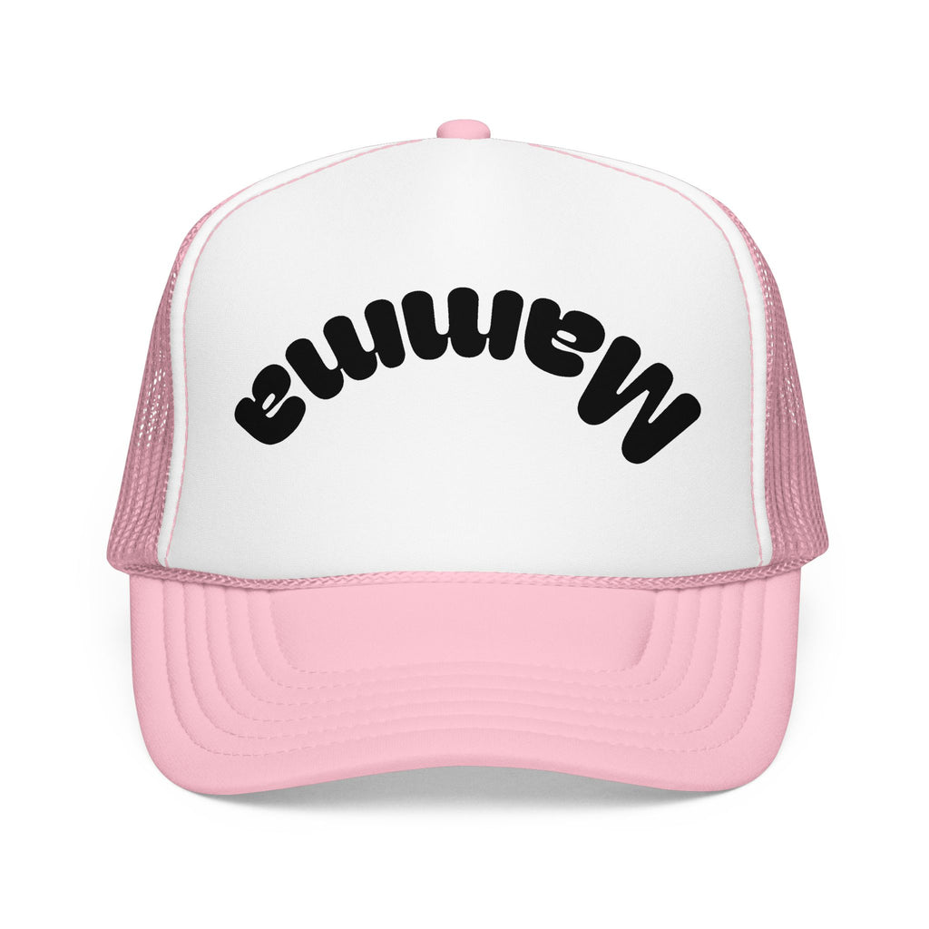 Mama Trucker Hat — Curved Script Foam Mesh Cap