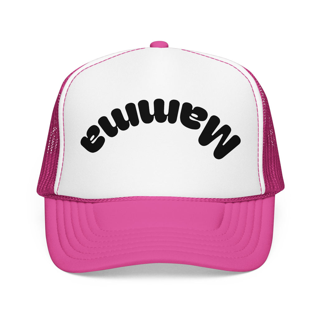 Mama Trucker Hat — Curved Script Foam Mesh Cap