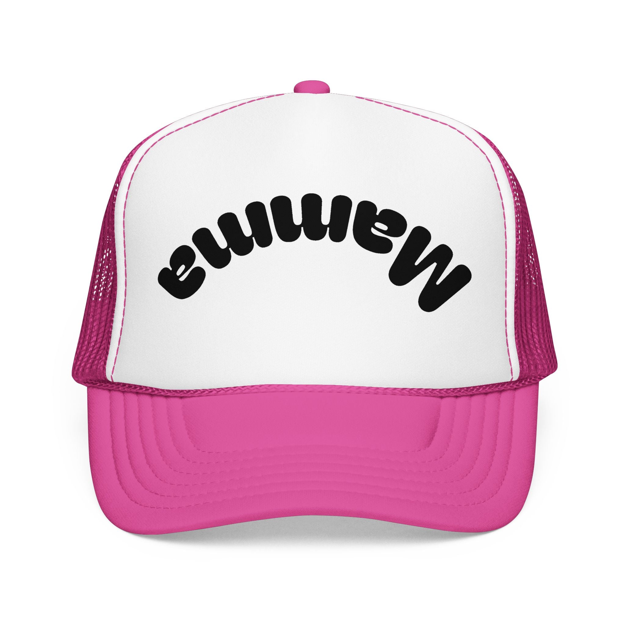 Mama Trucker Hat — Curved Script Foam Mesh Cap