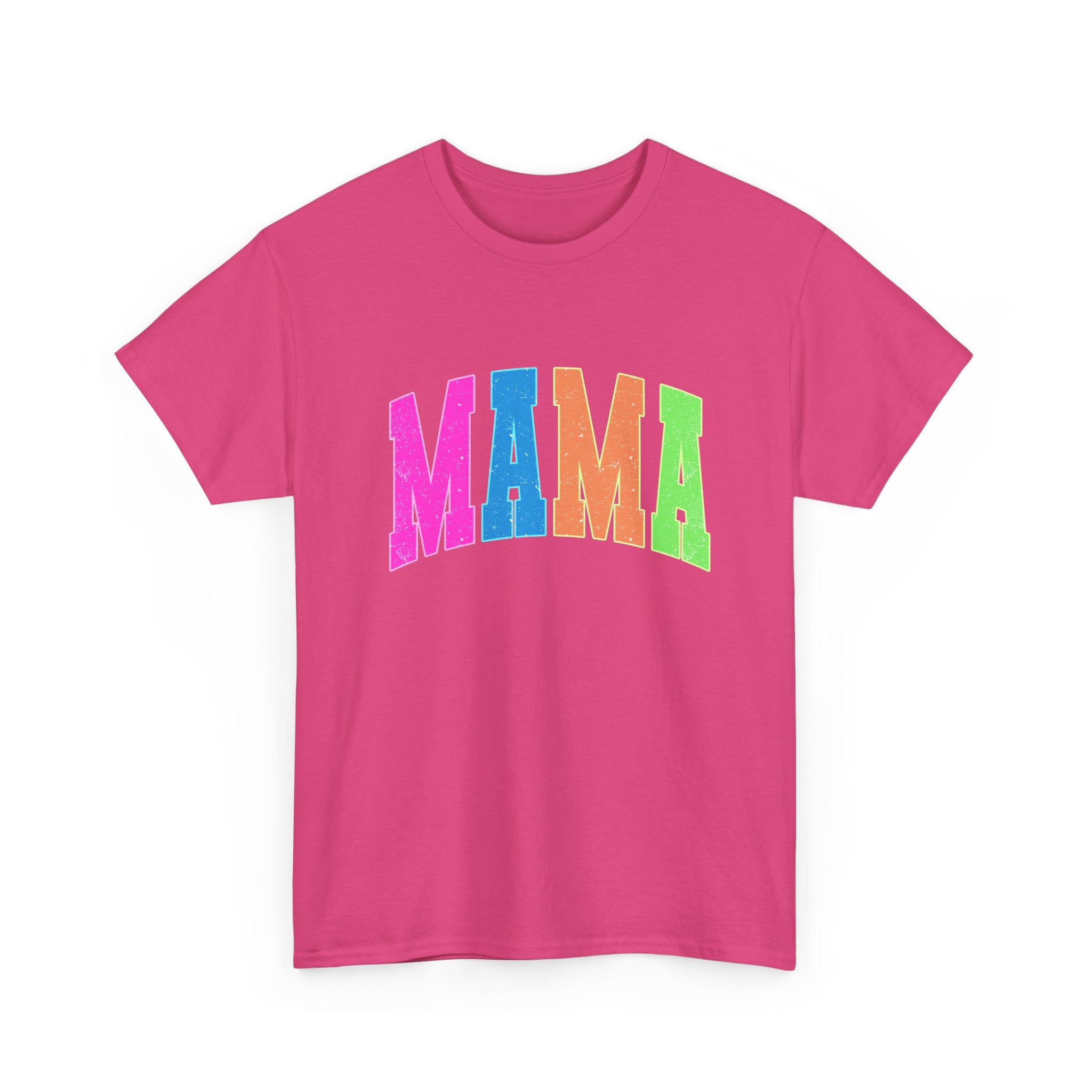 Mama Colorblock Tee — Bright Rainbow "MAMA"